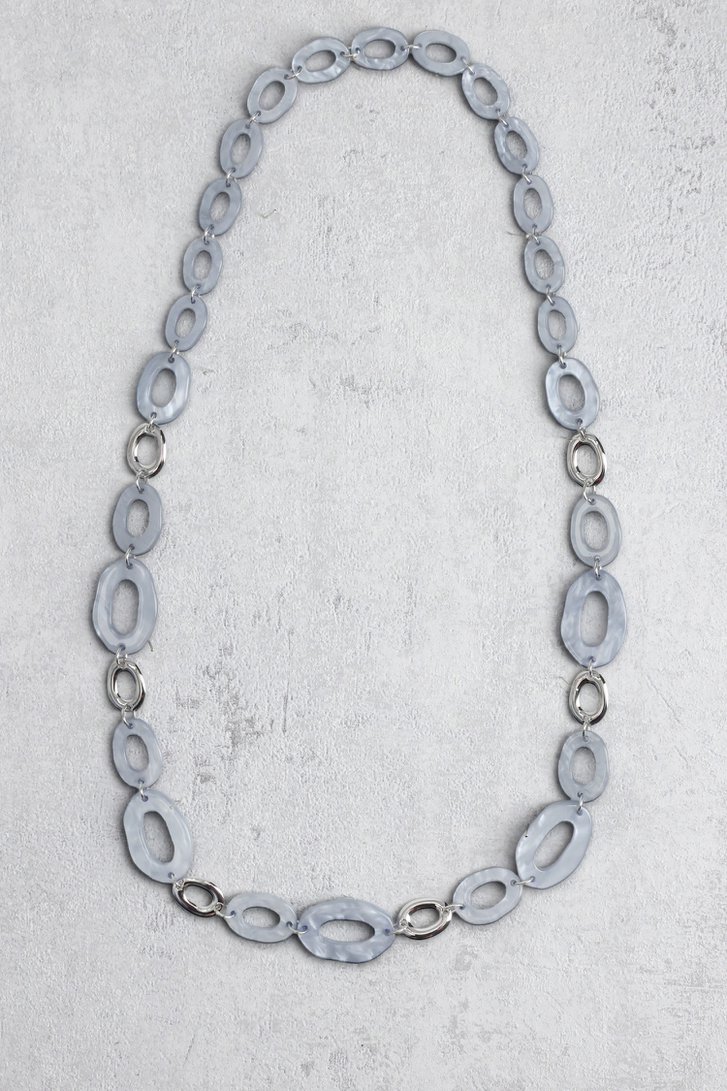 Voorkant van Lange blauwe ketting met organische elementen door Liberty Island voor Dames