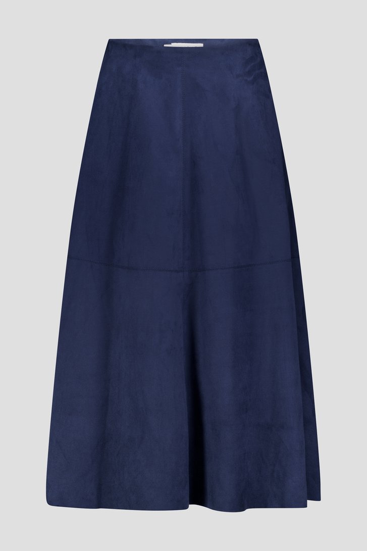 Productfoto 1 van Lange blauwe rok met daimlook door D'Auvry voor Dames