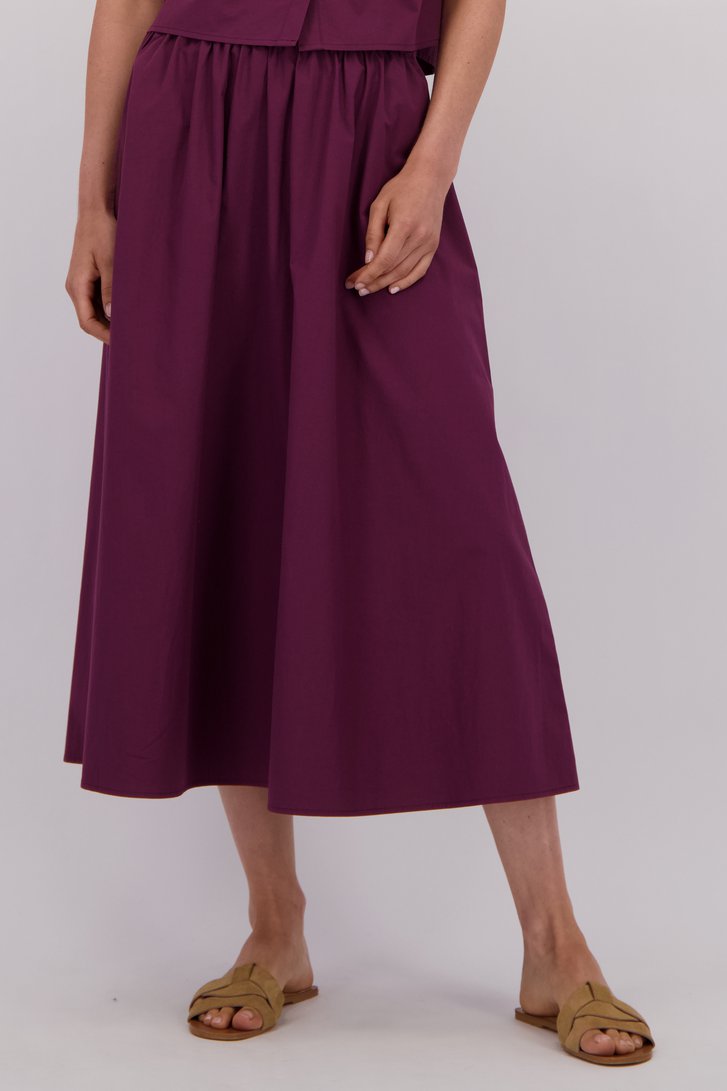 Detail van Lange bordeaux rok door Liberty Island voor Dames