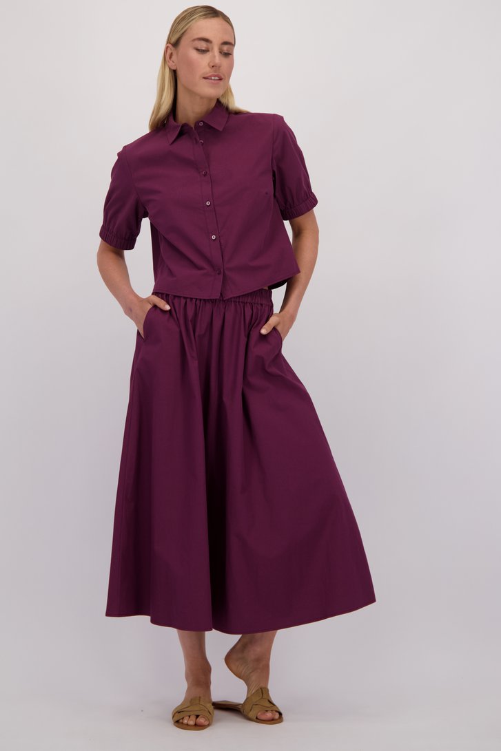 Voorkant van Lange bordeaux rok door Liberty Island voor Dames