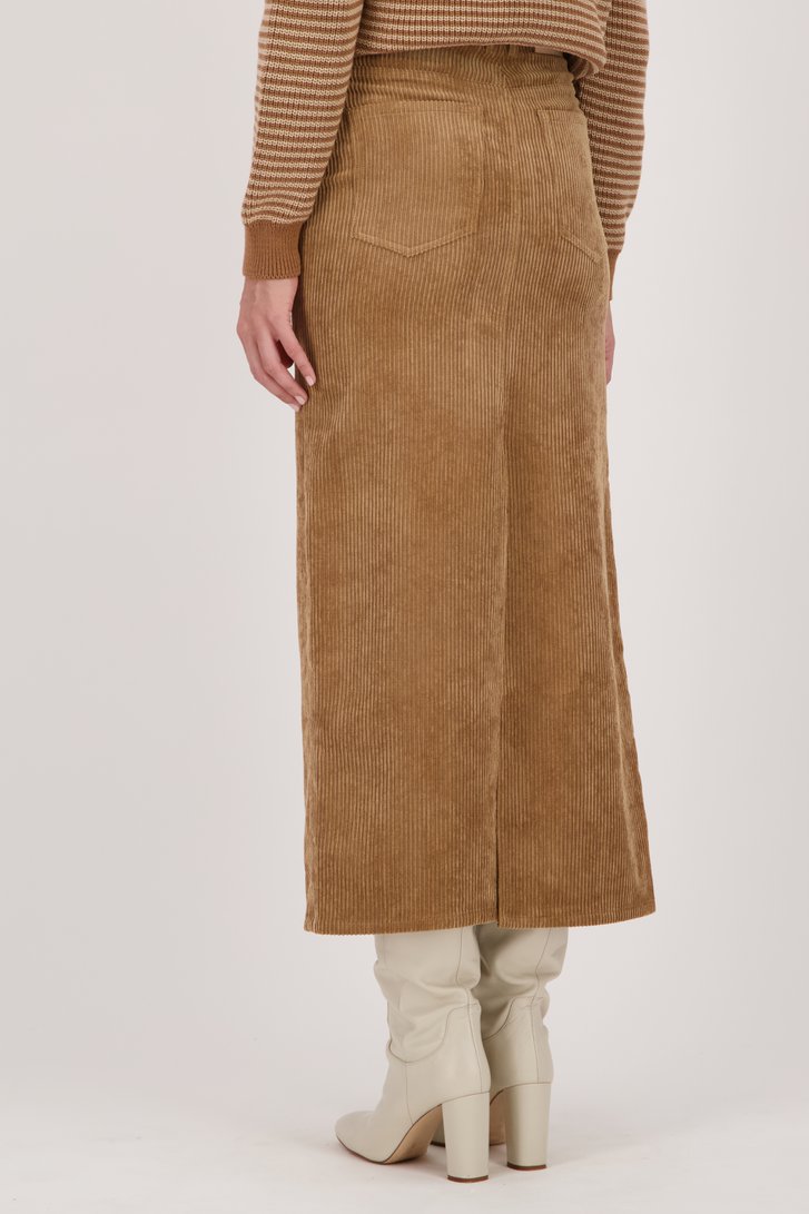 Lange bruine corduroy rok van AC by Annelien Coorevits voor Dames