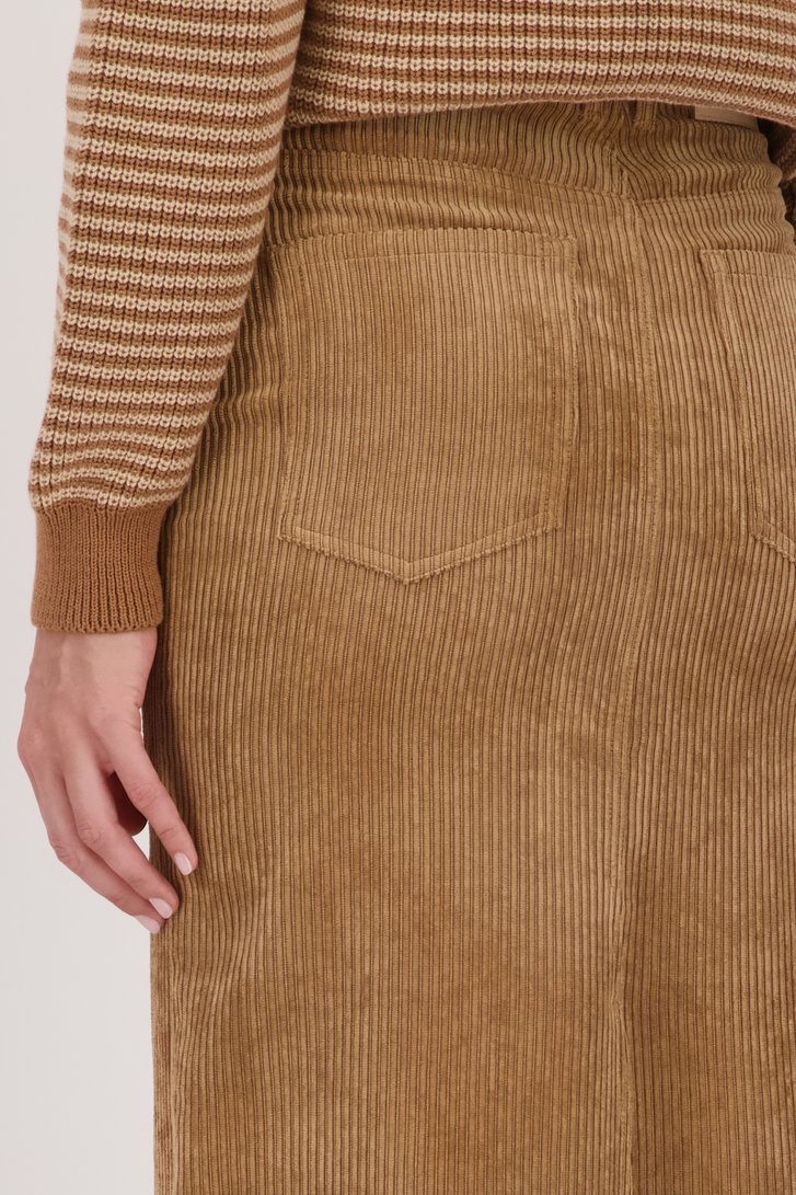 Lange bruine corduroy rok van AC by Annelien Coorevits voor Dames