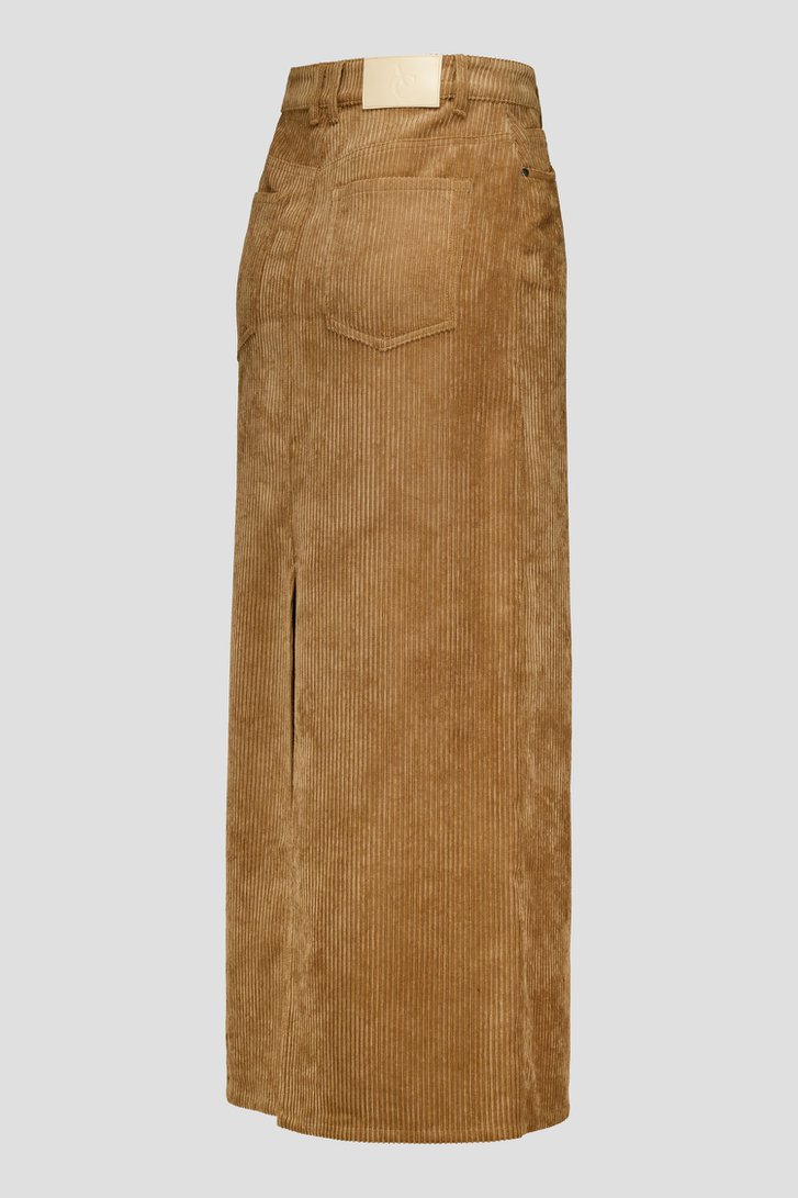Lange bruine corduroy rok van AC by Annelien Coorevits voor Dames