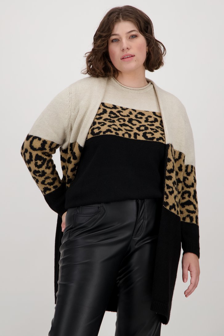 Lange cardigan met animal print van Only Carmakoma voor Dames