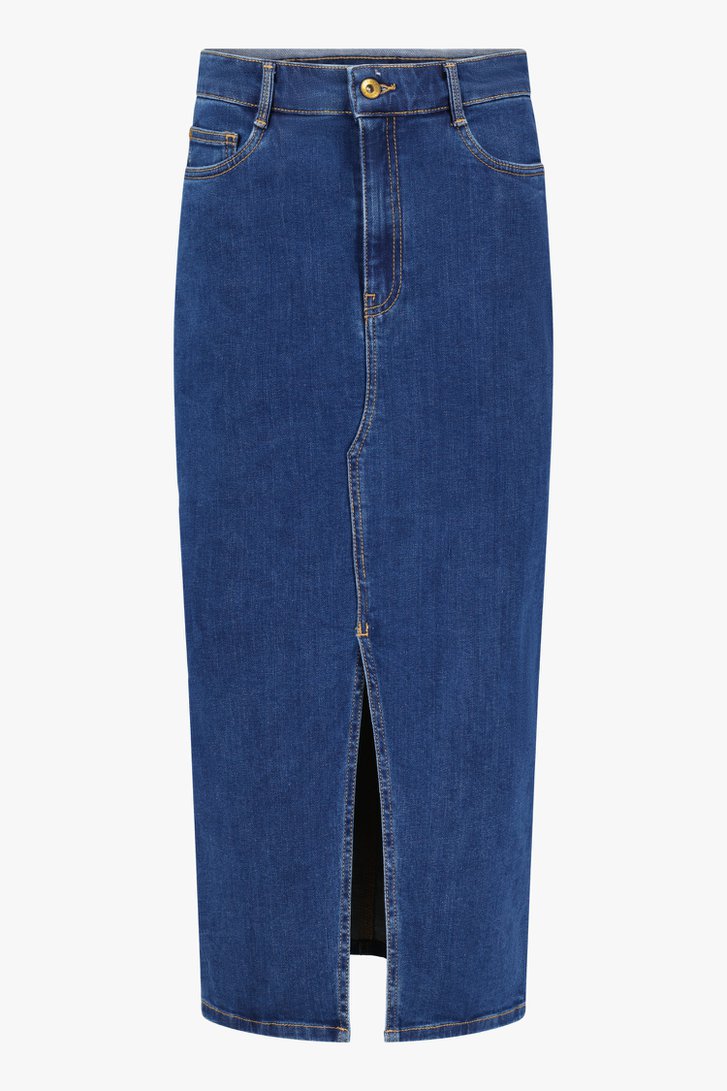 Lange donkerblauwe jeansrok van Liberty Island Denim voor Dames