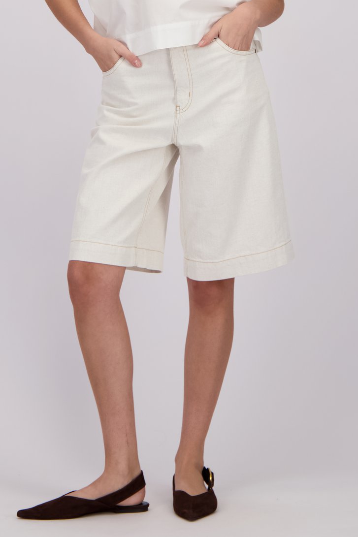 Extra foto 1 van Lange ecru jeansshort door Louise voor Dames