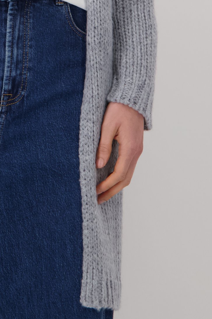Lange gebreide grijze cardigan van Liberty Island voor Dames