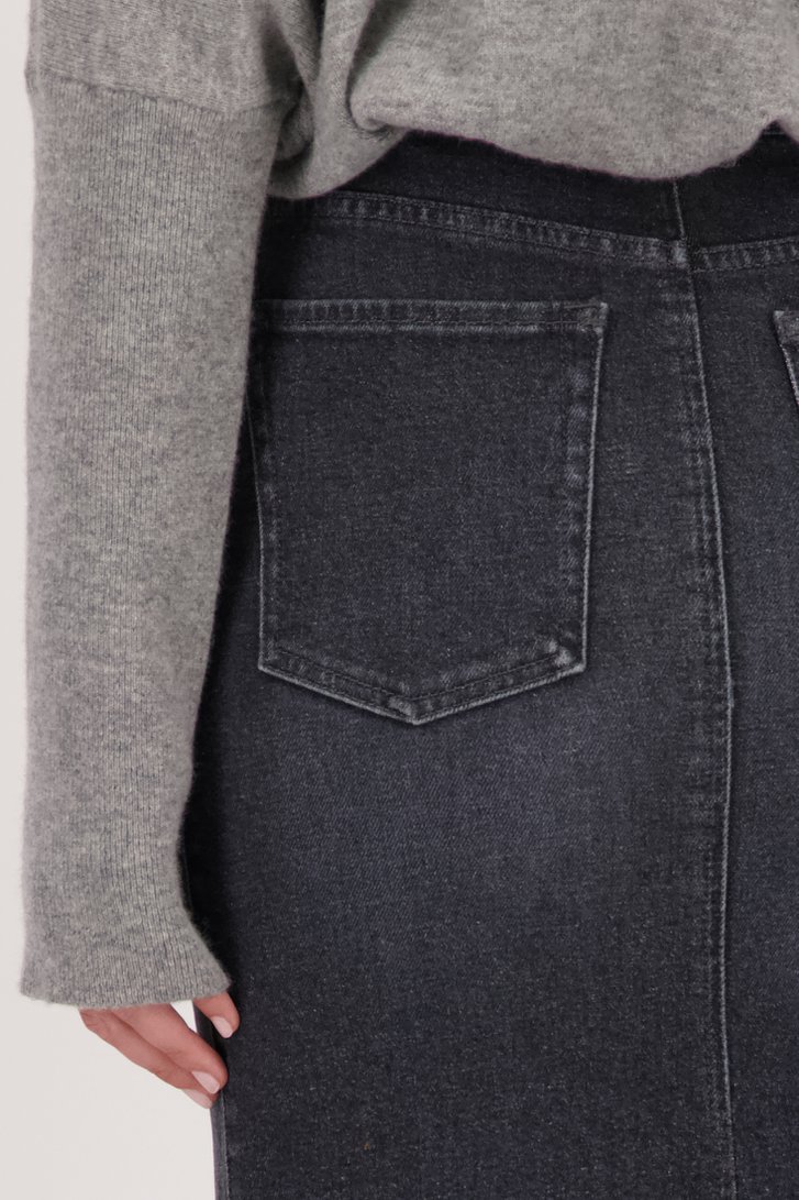 Lange grijze jeansrok van AC by Annelien Coorevits voor Dames