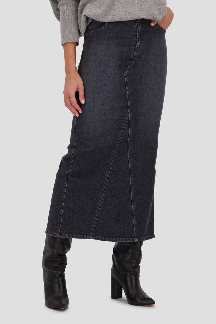 Lange grijze jeansrok van AC by Annelien Coorevits voor Dames