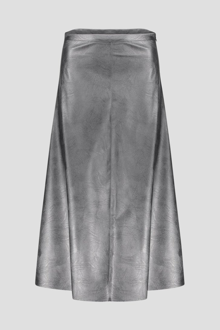 Productfoto 1 van Lange grijze rok in leather look door Geisha voor Dames