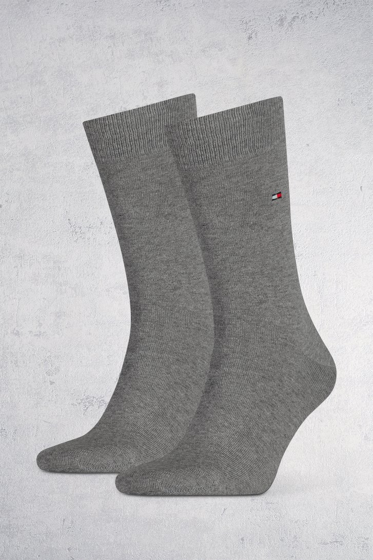 Lange grijze sokken - 2 paar van Tommy Hilfiger voor Heren