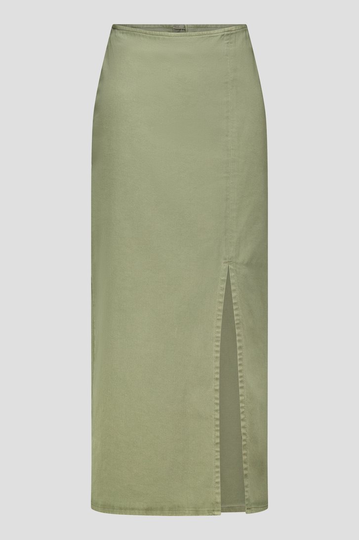 Lange groene jeansrok met split van Liberty Island Denim | 7464653 ...