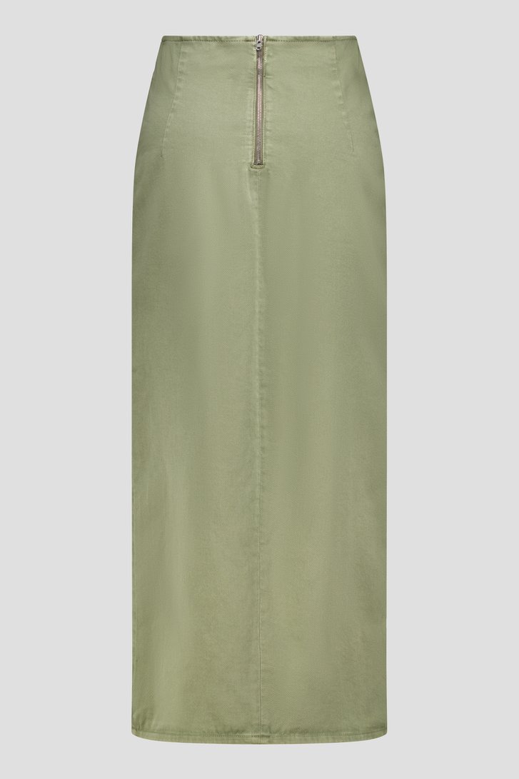 Lange groene jeansrok met split van Liberty Island Denim | 7464653 ...
