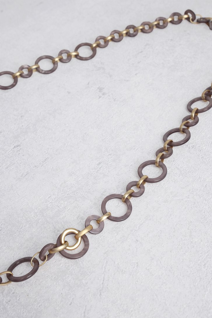 Productfoto 1 van Lange ketting met ronde elementen in taupe door Liberty Island voor Dames