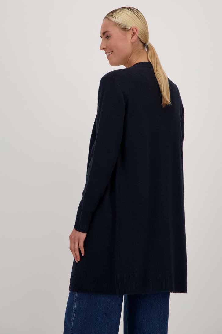 Achterkant van Lange navy cardigan zonder knopen door Liberty Island voor Dames
