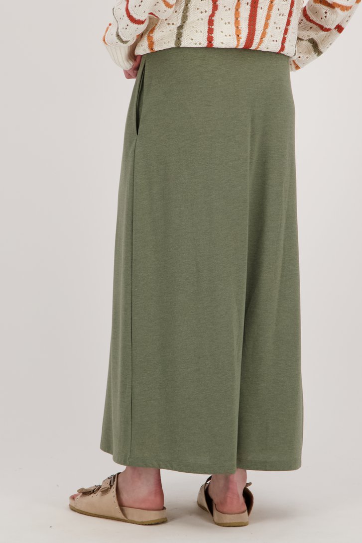 Lange olijfgroene rok met elastische tailleband van JDY voor Dames