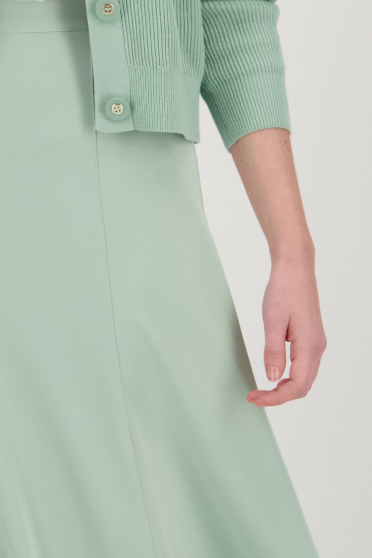 Lange pastelgroene rok met satin look van D'Auvry voor Dames
