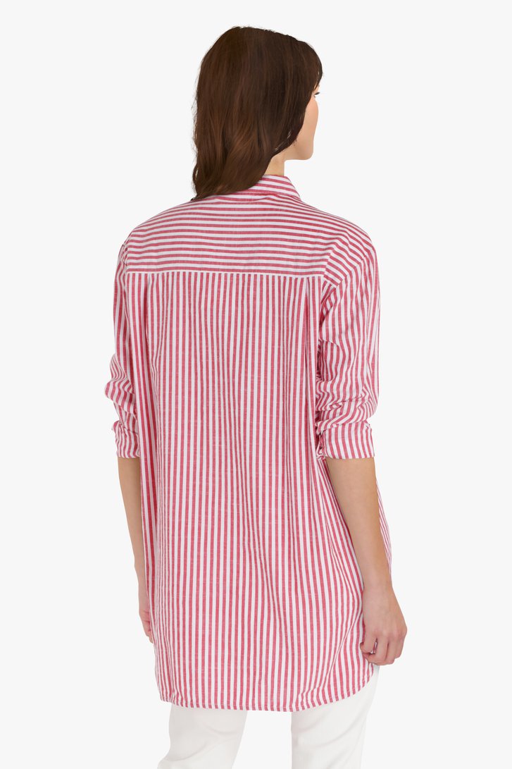 details Medewerker effectief Lange rood-wit gestreepte blouse van B. Coastline | 9623511 | e5
