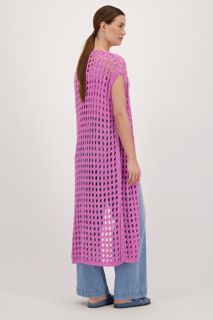 Lange roze cardigan - Louise x Tine van Louise voor Dames