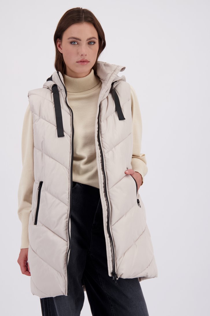 Voorkant van Lange witte bodywarmer door JDY voor Dames