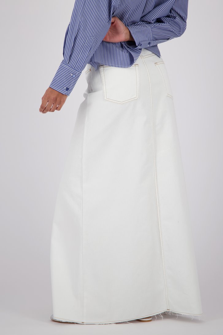 Lange witte jeansrok met split van Louise voor Dames