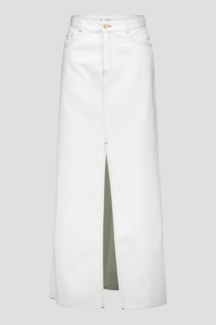 Lange witte jeansrok met split van Louise voor Dames