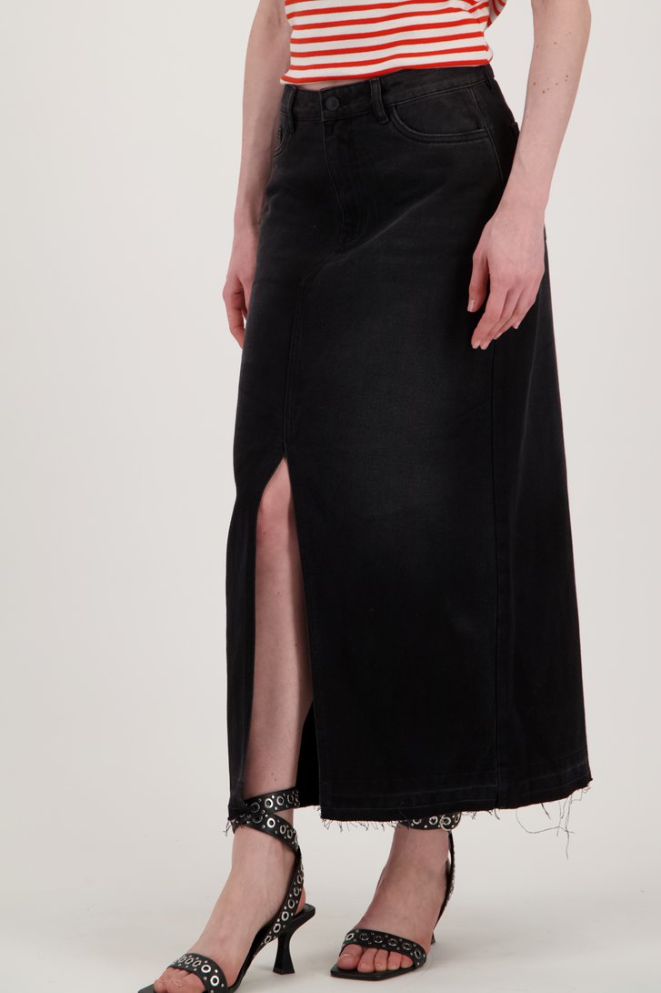 Jupe Noir Fente Jupe Jean Noir Fente Jupe Longue En Jean Noir Avec