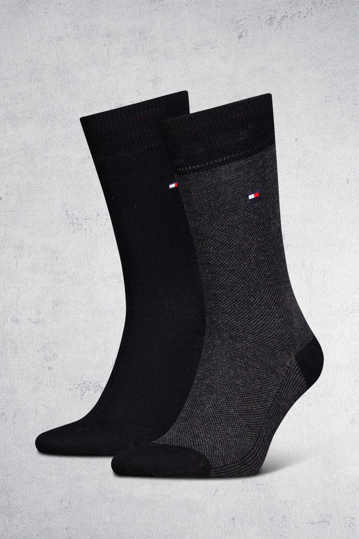 Lange zwarte sokken - 2 paar van Tommy Hilfiger voor Heren