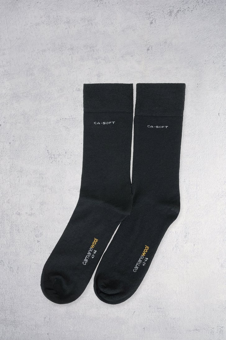 Voorkant van Lange zwarte sokken met wol - 2 paar door Camano voor Heren