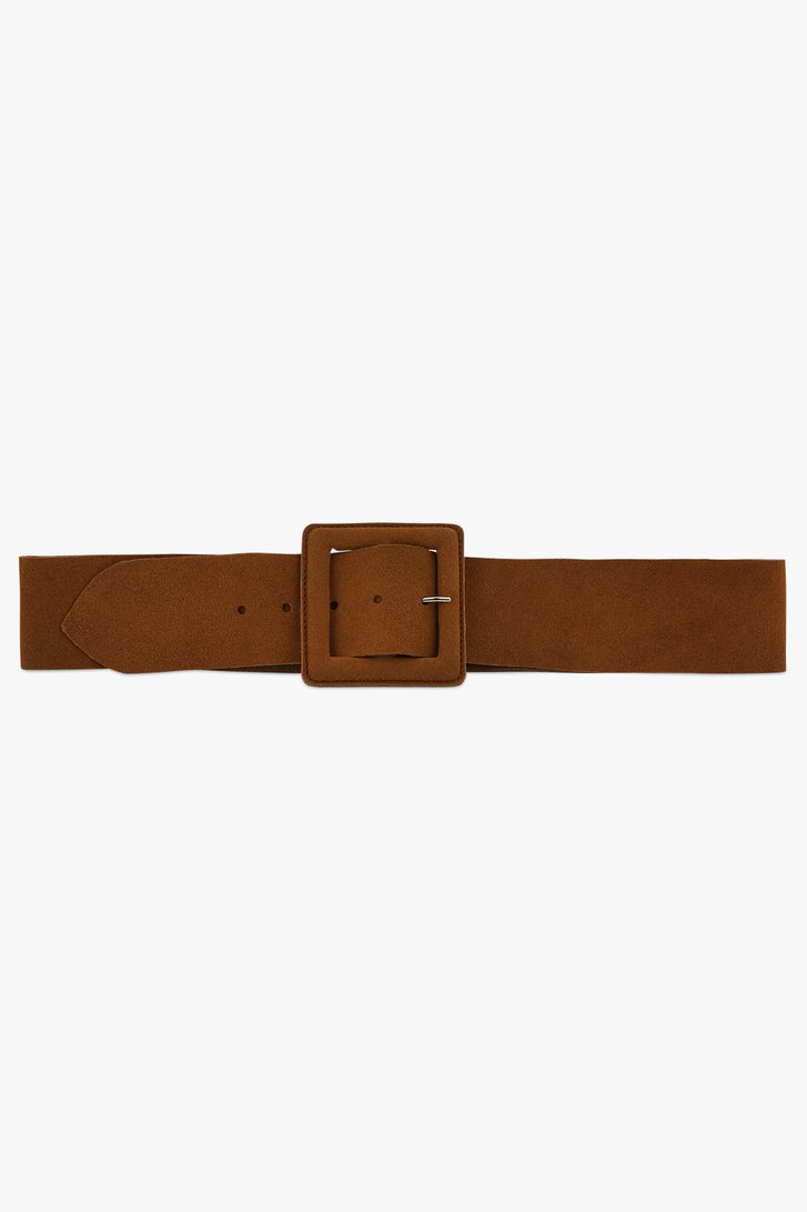 Large ceinture en daim marron