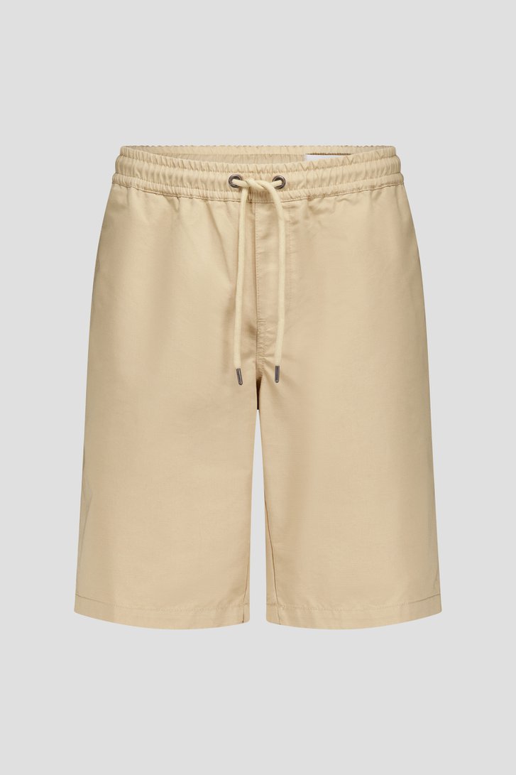 Lichtbeige bermuda met elastische tailleband van Casual Five voor Heren