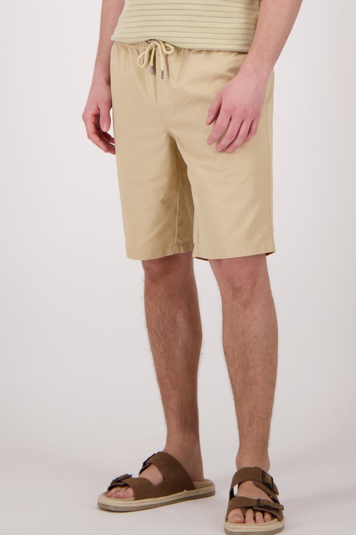 Lichtbeige bermuda met elastische tailleband van Casual Five voor Heren