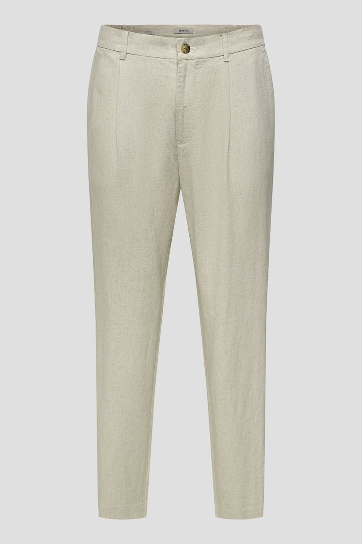 Productfoto 1 van Lichtbeige chino met linnen door Only & Sons voor Heren