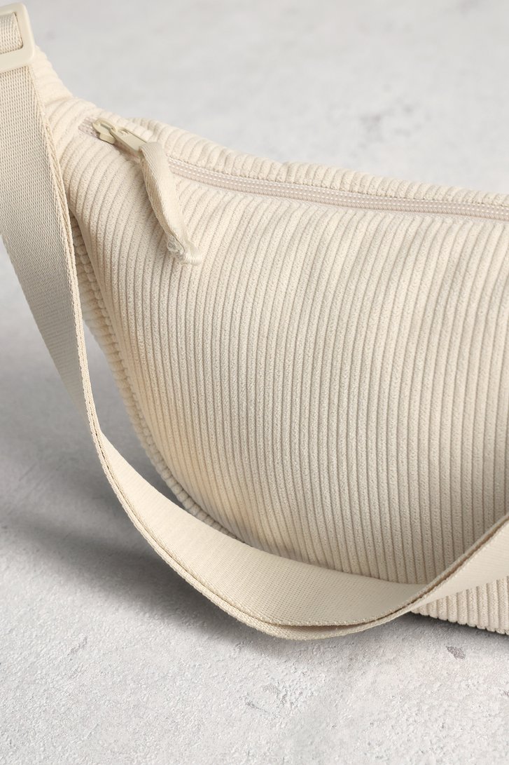 Productfoto 1 van Lichtbeige corduroy crossbodytas door LŌVING voor Dames