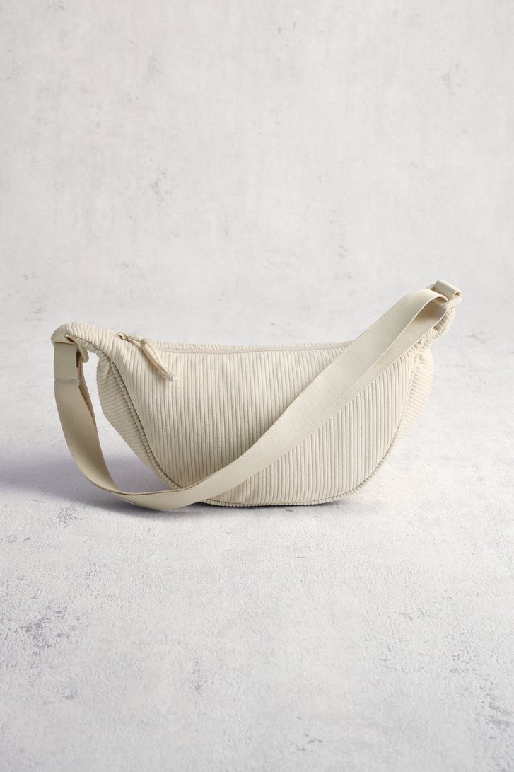Voorkant van Lichtbeige corduroy crossbodytas door LŌVING voor Dames