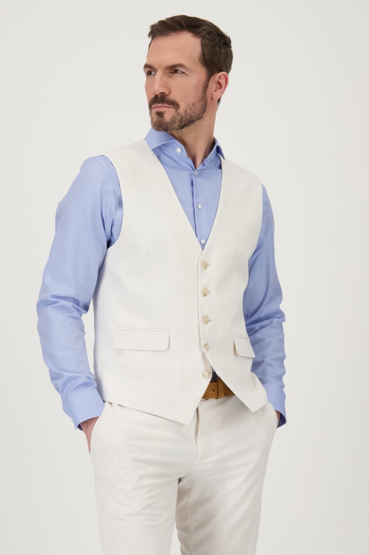 Lichtbeige gilet - Slim fit van Dansaert Black voor Heren