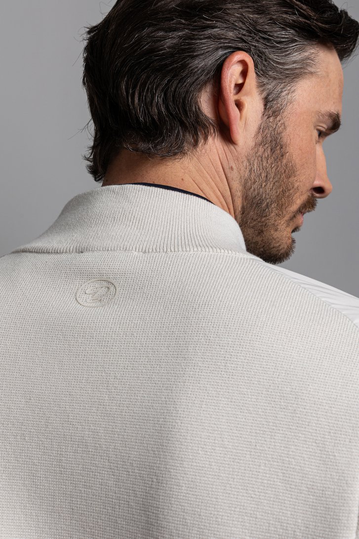 Detail van Lichtbeige golfvest met rits door Dansaert Golf Club voor Heren