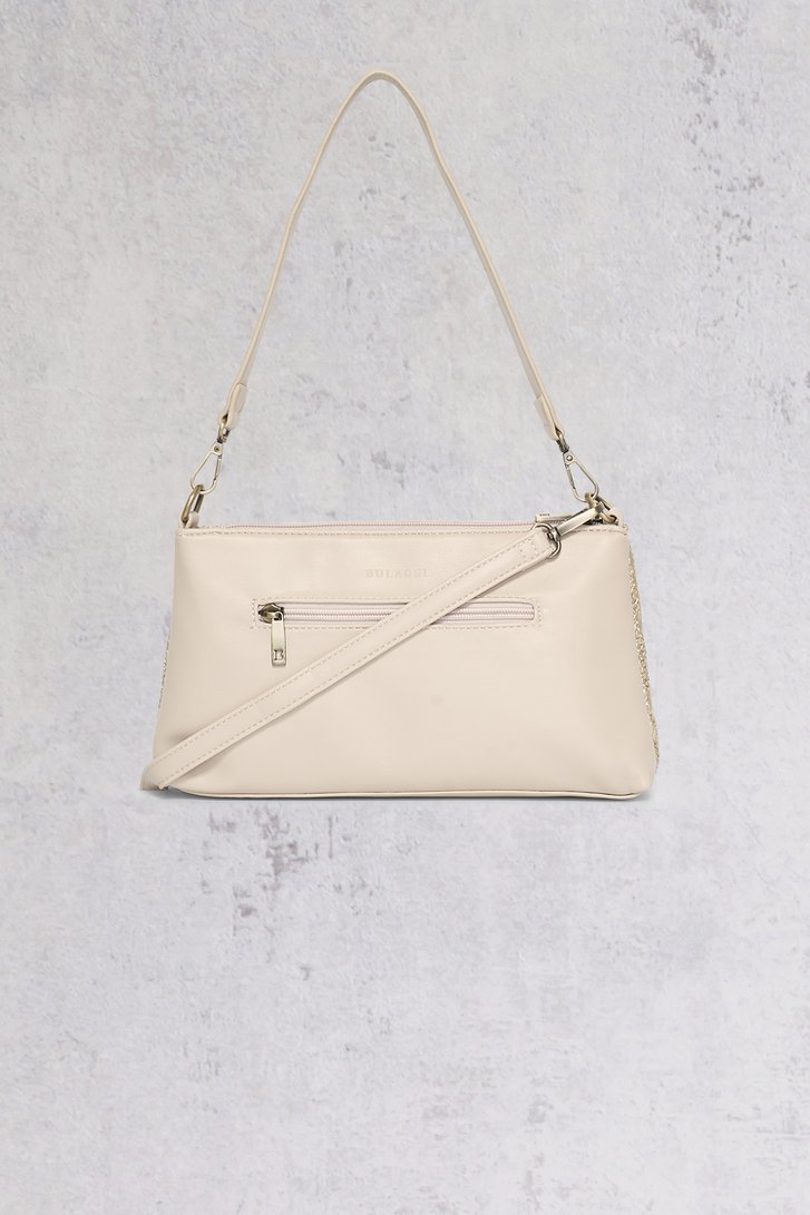 Lichtbeige handtas met gouden gevlochten afwerking van Bulaggi voor Dames