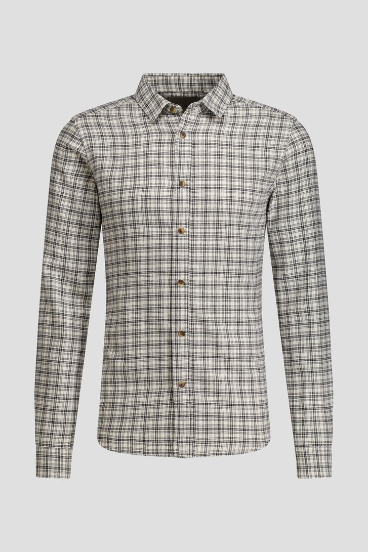 Productfoto 2 van Lichtbeige hemd met zwart ruitmotief - Slim fit  door Only & Sons voor Heren