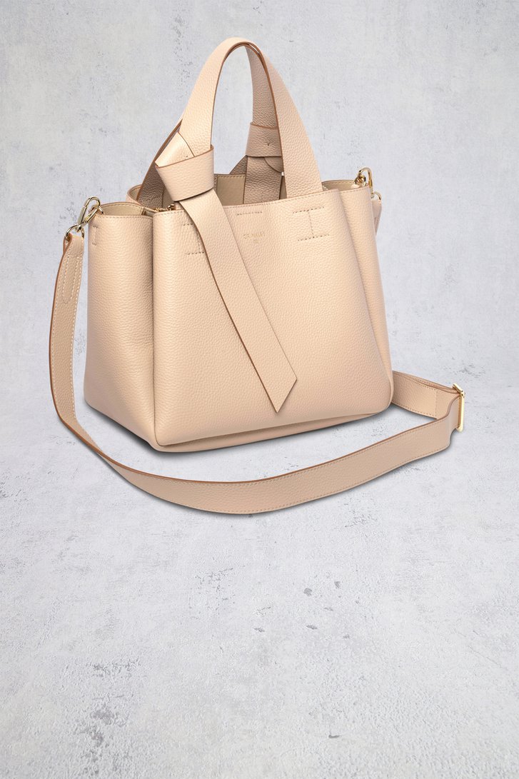 Productfoto 1 van Lichtbeige lederen handtas door Crinkles voor Dames