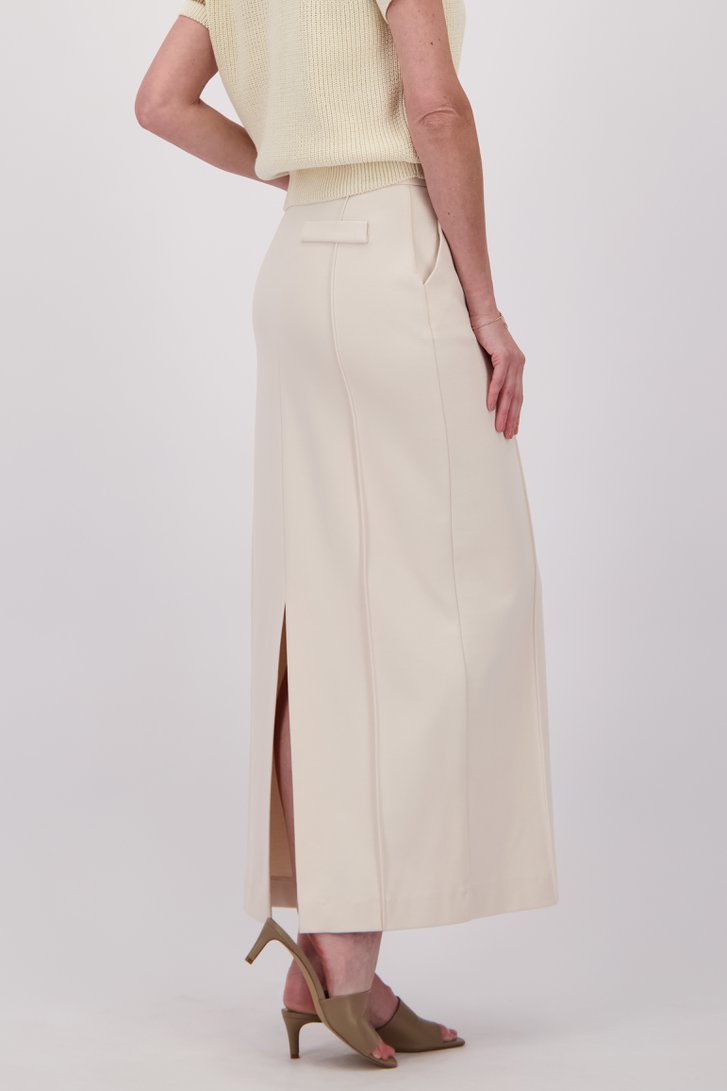 Lichtbeige maxirok met split achteraan van AC by Annelien Coorevits voor Dames