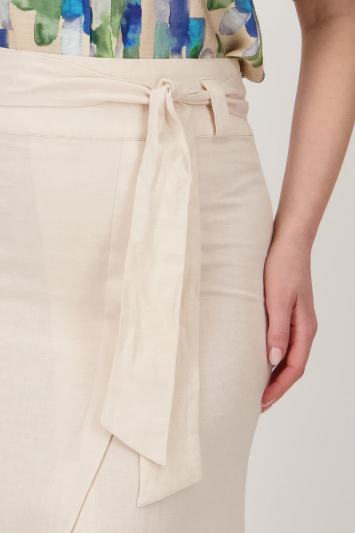 Lichtbeige rok met split van Liberty Loving nature voor Dames