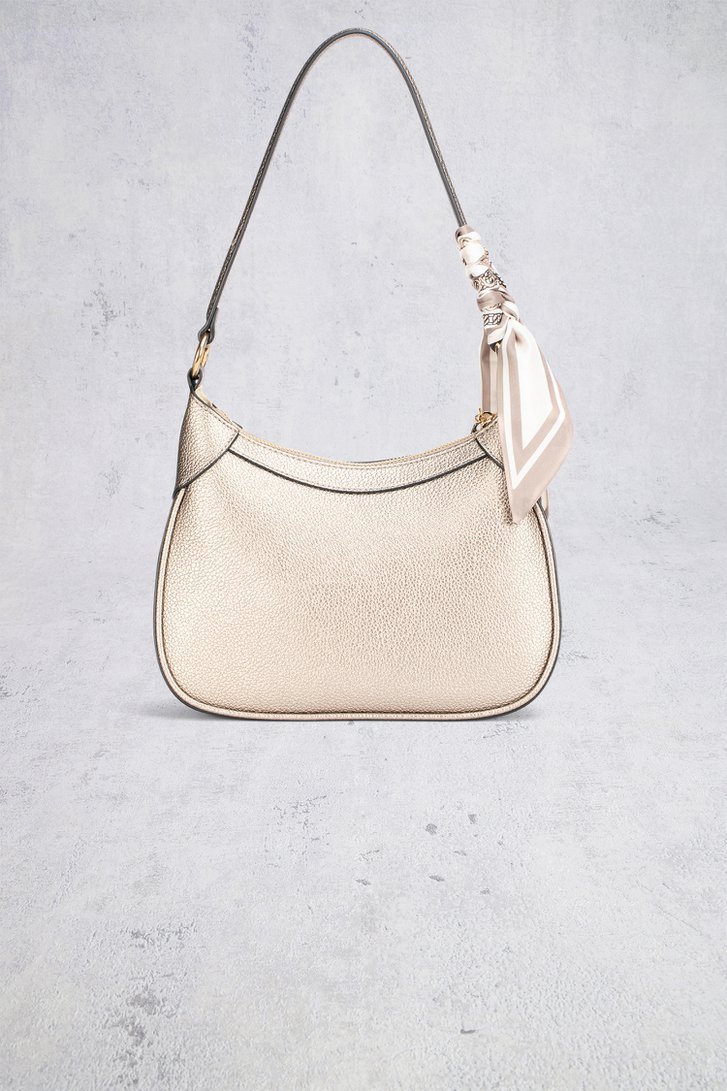Achterkant van Lichtbeige schoudertas met sjaaltje door Laurent David voor Dames