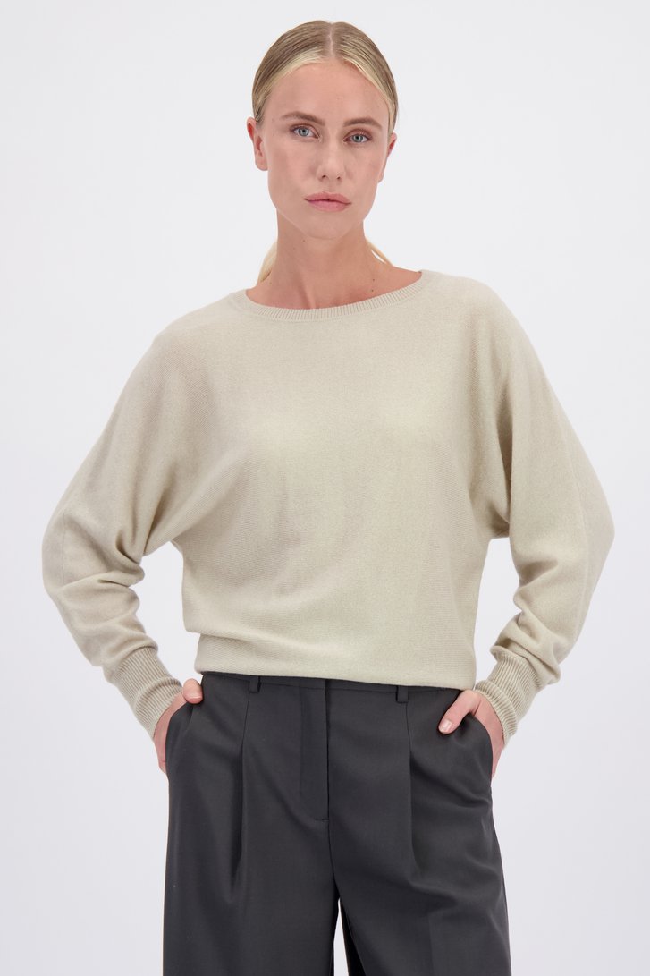 Voorkant van Lichtbeige trui met wol en kasjmier door D'Auvry Studio voor Dames