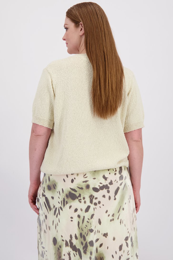 Achterkant van Lichtbeige truitje met pailletten door Yest Curve voor Dames