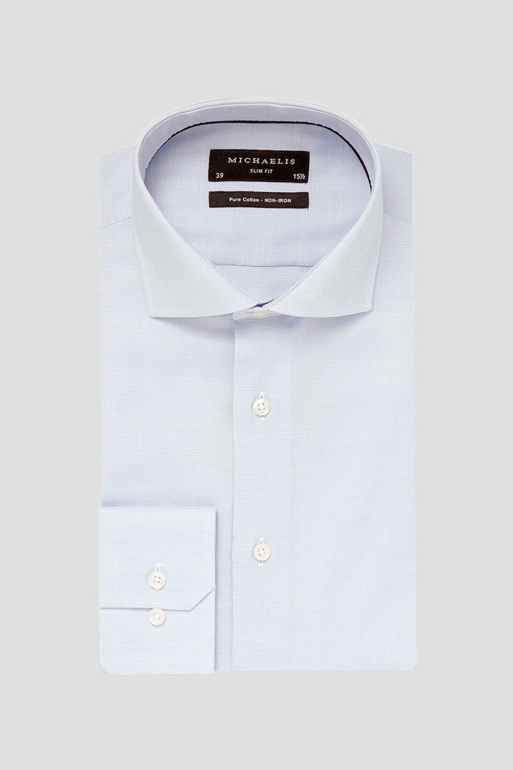 Productfoto 1 van Lichtblauw gemêleerd hemd - Slim fit door Michaelis voor Heren