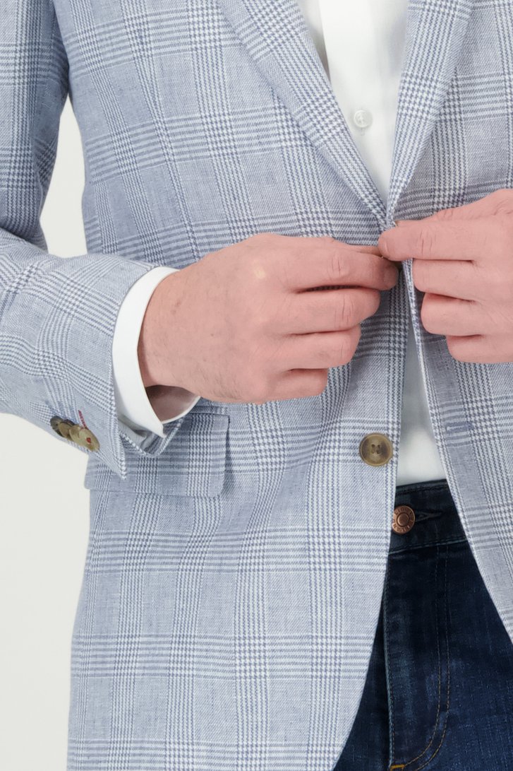 Lichtblauw geruite kostuumvest – regular fit van Dansaert Blue voor Heren
