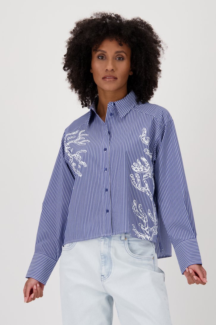Lichtblauw gestreepte blouse van Louise voor Dames