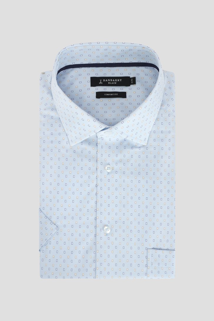 Lichtblauw hemd met fijne print – Comfort fit van Dansaert Black voor Heren