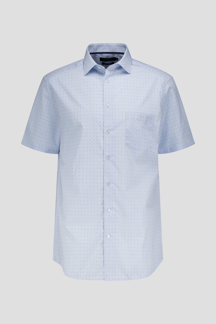 Lichtblauw hemd met fijne print – Comfort fit van Dansaert Black voor Heren